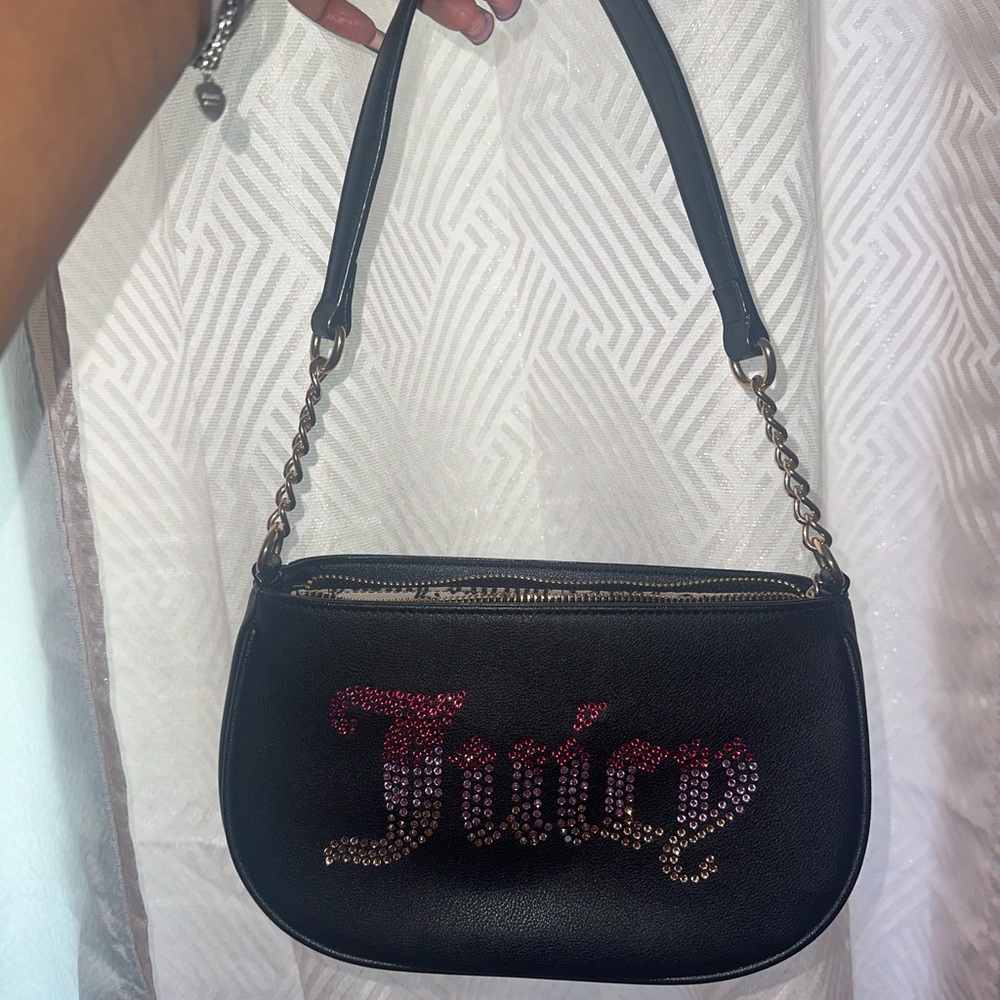 Juicy Couture Black Rhinestone Shoulder Bag